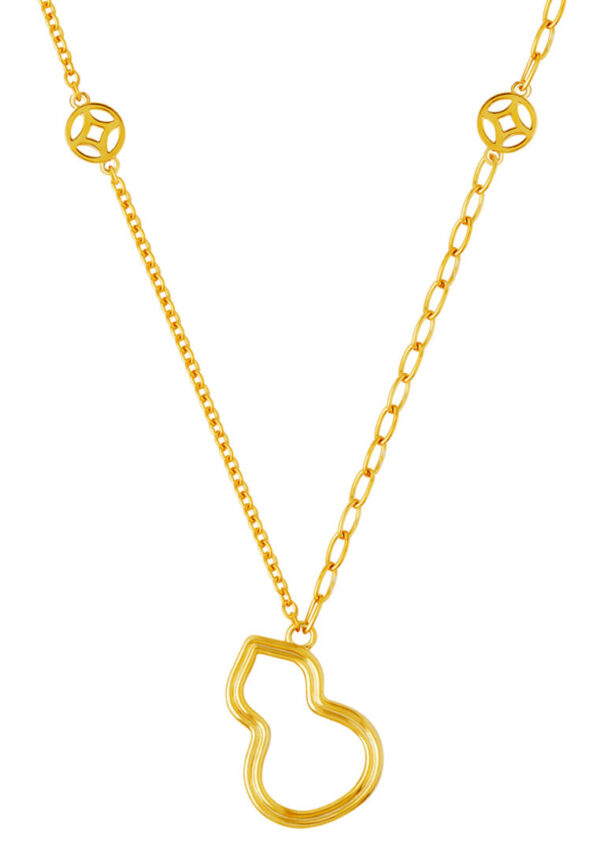 TOMEI Dainty Gourd Necklace, Yellow Gold 916