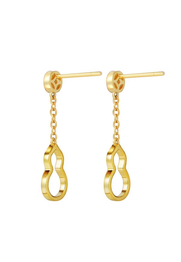 TOMEI Dainty Dangling Gourd Earrings, Yellow Gold 916