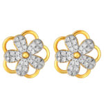 TOMEI Diamond Cut Collection Spinning Flower Earrings, Yellow Gold 916