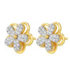 TOMEI Diamond Cut Collection Spinning Flower Earrings, Yellow Gold 916