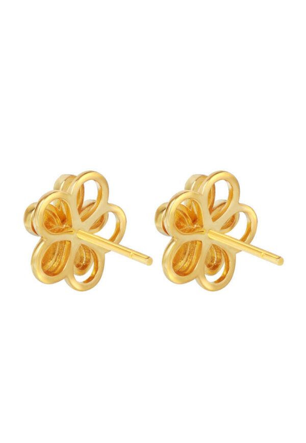 TOMEI Diamond Cut Collection Spinning Flower Earrings, Yellow Gold 916
