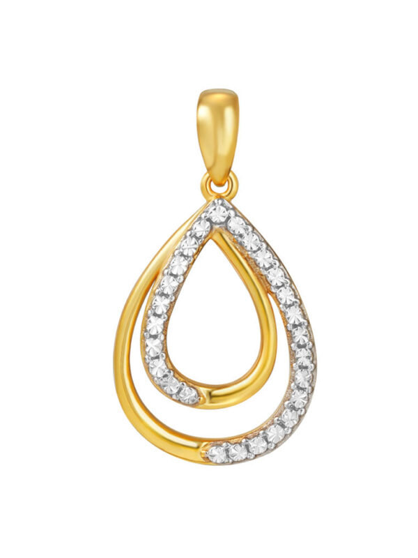 TOMEI Diamond Cut Collection Droplet Pendant, Yellow Gold 916