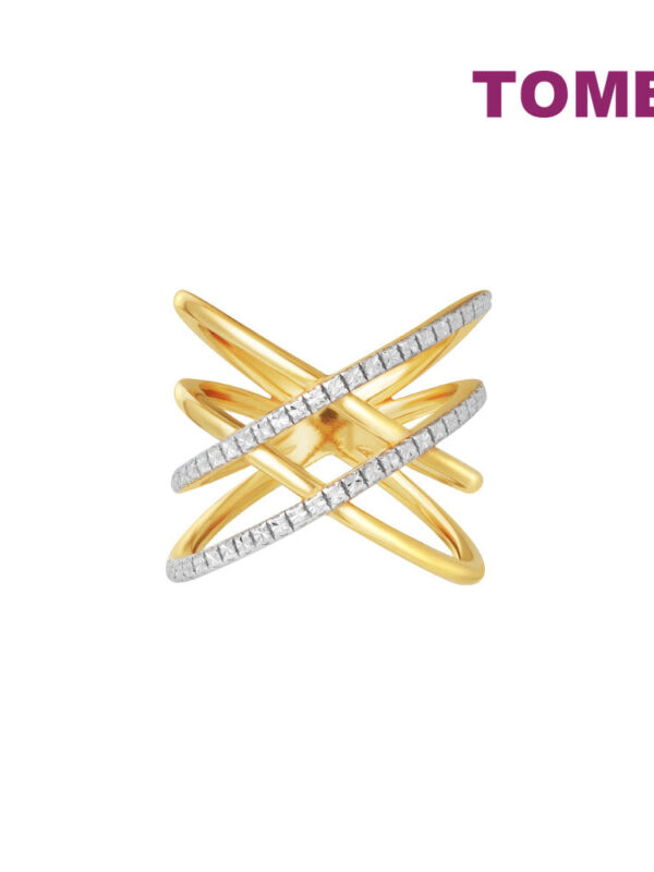 TOMEI Diamond Cut Collection Layered Ring, Yellow Gold 916