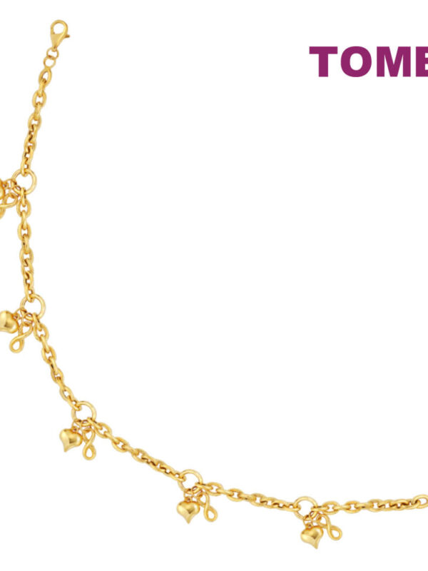 TOMEI Lusso Italia Infinite Love Anklet, Yellow Gold 916