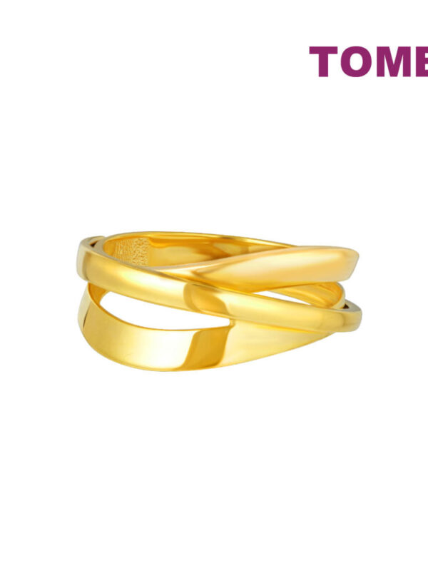 TOMEI Lusso Italia Stylish Layered Ring, Yellow Gold 916