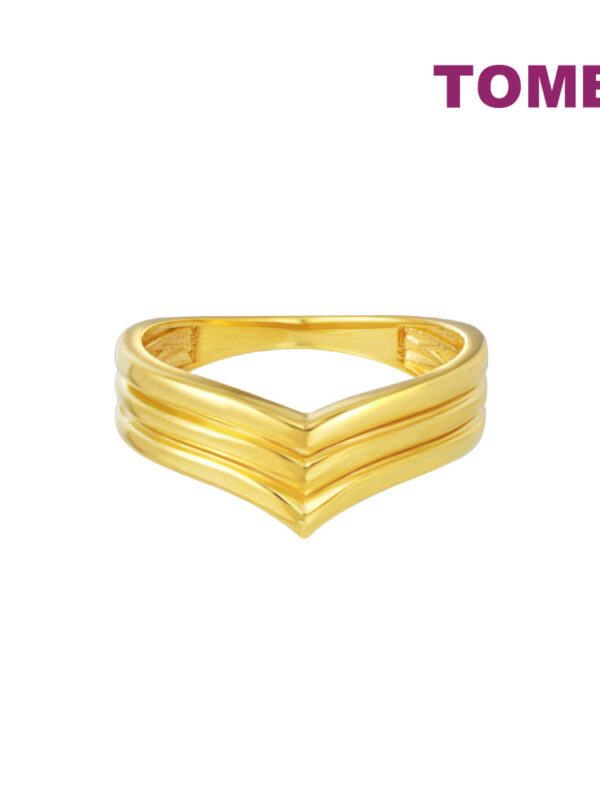 TOMEI Lusso Italia Layered V RIng, Yellow Gold 916