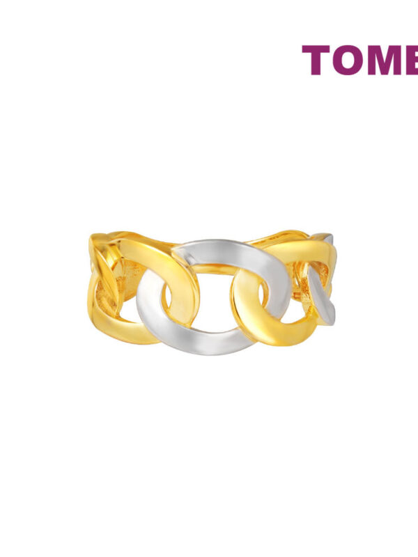 TOMEI Lusso Italia Dual-Tone Linked Ring, Yellow Gold 916