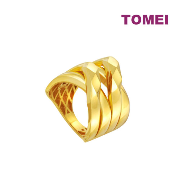 TOMEI Lusso Italia Criss-Cross Ring, Yellow Gold 916