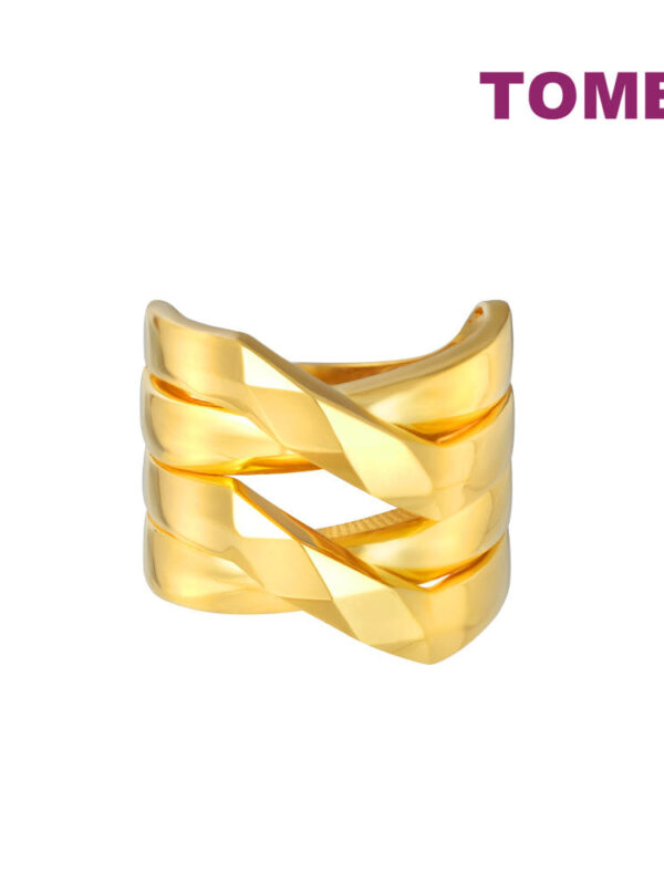 TOMEI Lusso Italia Criss-Cross Ring, Yellow Gold 916