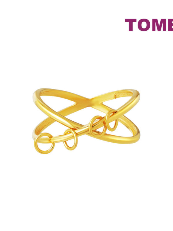 TOMEI Lusso Italia Cross Chains Ring, Yellow Gold 916