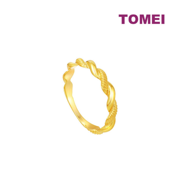 TOMEI Lusso Italia Twist Ring, Yellow Gold 916