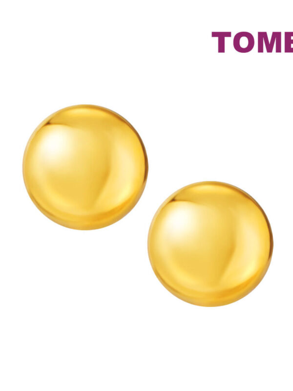 TOMEI Lusso Italia Classic Round Stud Earrings, Yellow Gold 916