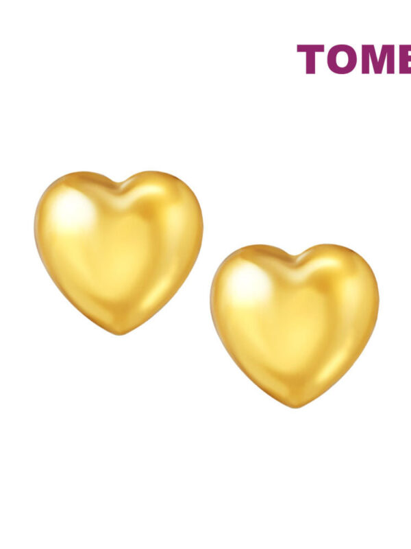 TOMEI Lusso Italia Heart Stud Earrings, Yellow Gold 916