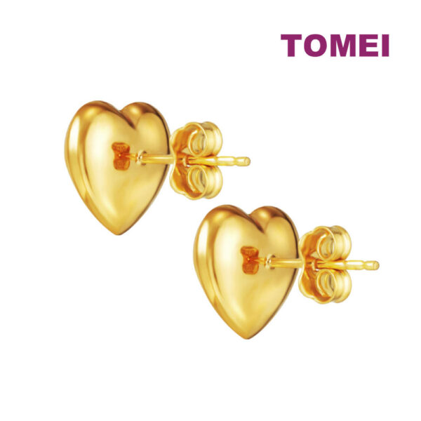 TOMEI Lusso Italia Heart Stud Earrings, Yellow Gold 916