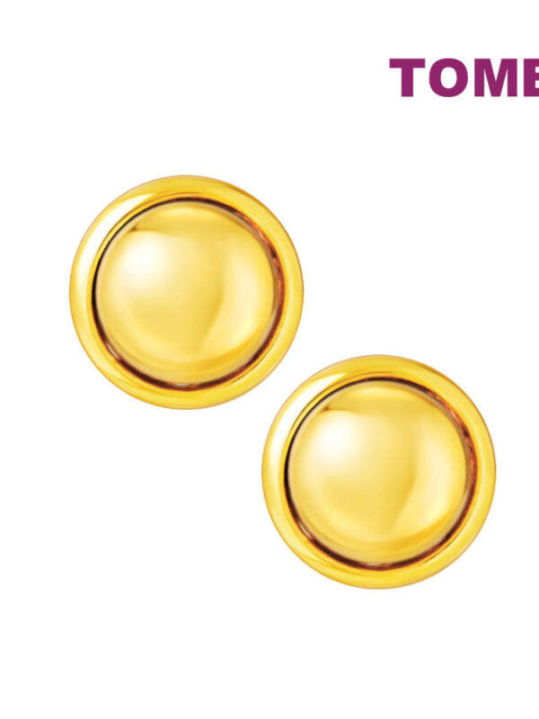 TOMEI Lusso Italia Button Earrings, Yellow Gold 916