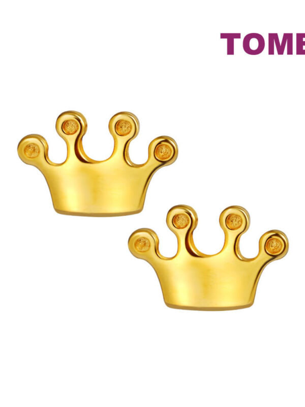TOMEI Lusso Italia Crown Earrings, Yellow Gold 916