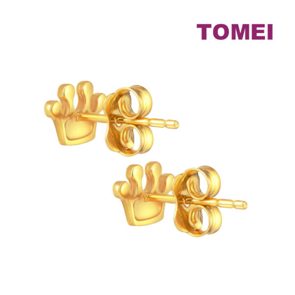 TOMEI Lusso Italia Crown Earrings, Yellow Gold 916