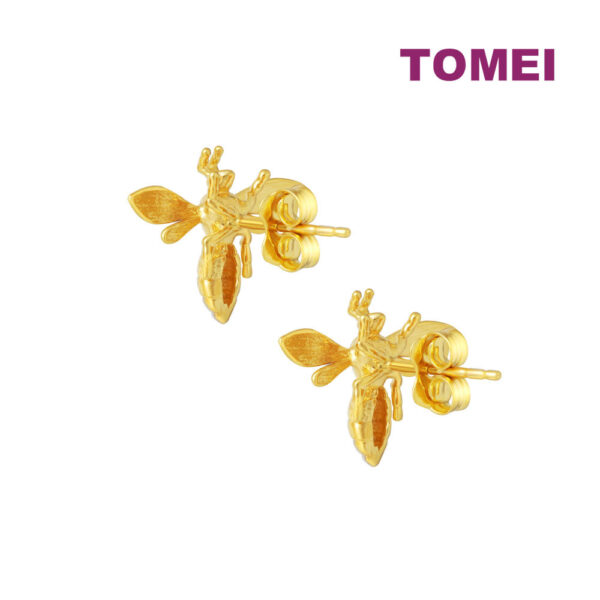 TOMEI Lusso Italia Dual-Tone Bee Earrings, Yellow Gold 916