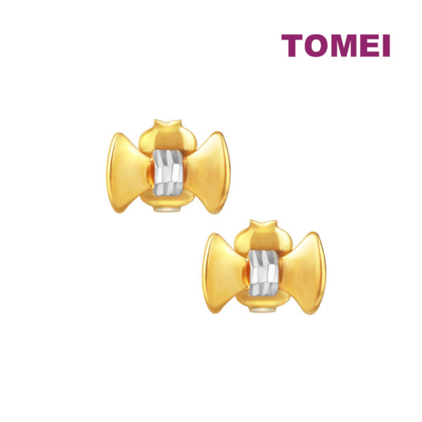 TOMEI Lusso Italia Dual-Tone Ribbon Earrings, Yellow Gold 916