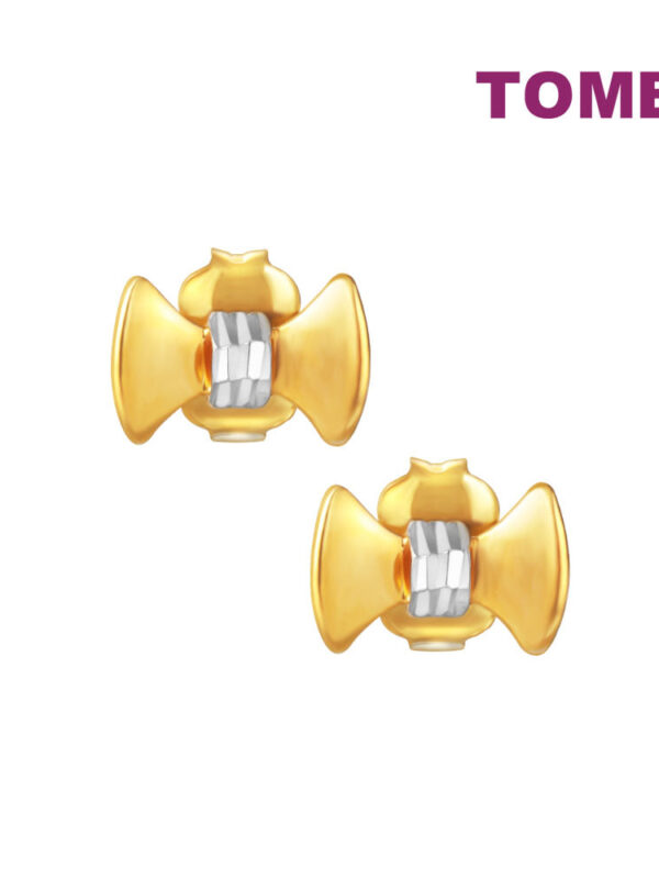 TOMEI Lusso Italia Dual-Tone Ribbon Earrings, Yellow Gold 916