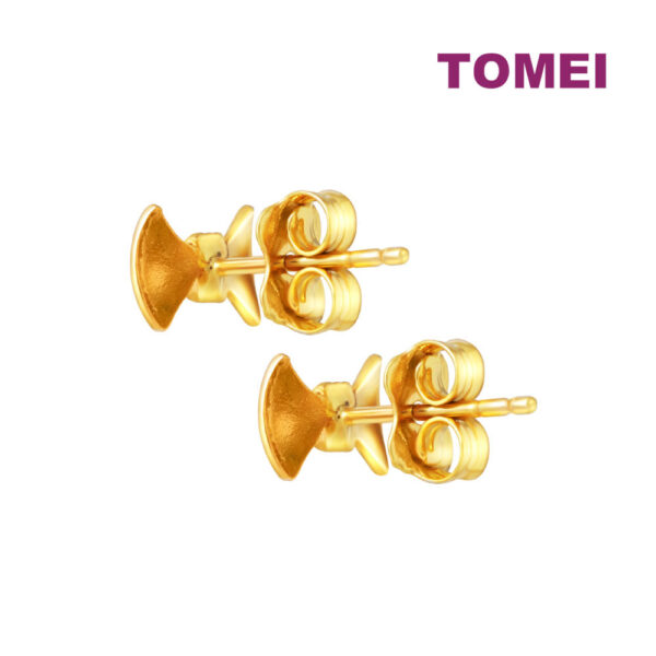 TOMEI Lusso Italia Dual-Tone Ribbon Earrings, Yellow Gold 916
