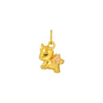 TOMEI Pink Wing Unicorn Charm, Yellow Gold 999 (5D)
