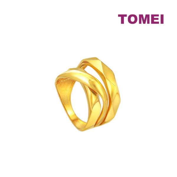 TOMEI Lusso Italia Layered Ring, Yellow Gold 916