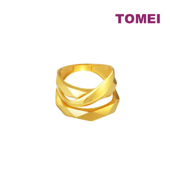 TOMEI Lusso Italia Layered Ring, Yellow Gold 916