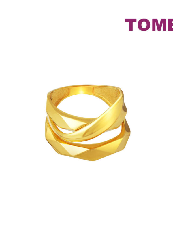 TOMEI Lusso Italia Layered Ring, Yellow Gold 916