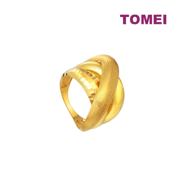 TOMEI Lusso Italia Criss Cross Ring, Yellow Gold 916