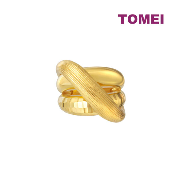 TOMEI Lusso Italia Criss Cross Ring, Yellow Gold 916