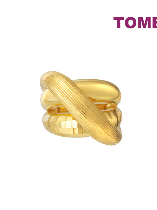 TOMEI Lusso Italia Criss Cross Ring, Yellow Gold 916