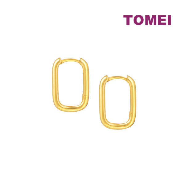 TOMEI Lusso Italia Rectangular Earrings, Yellow Gold 916