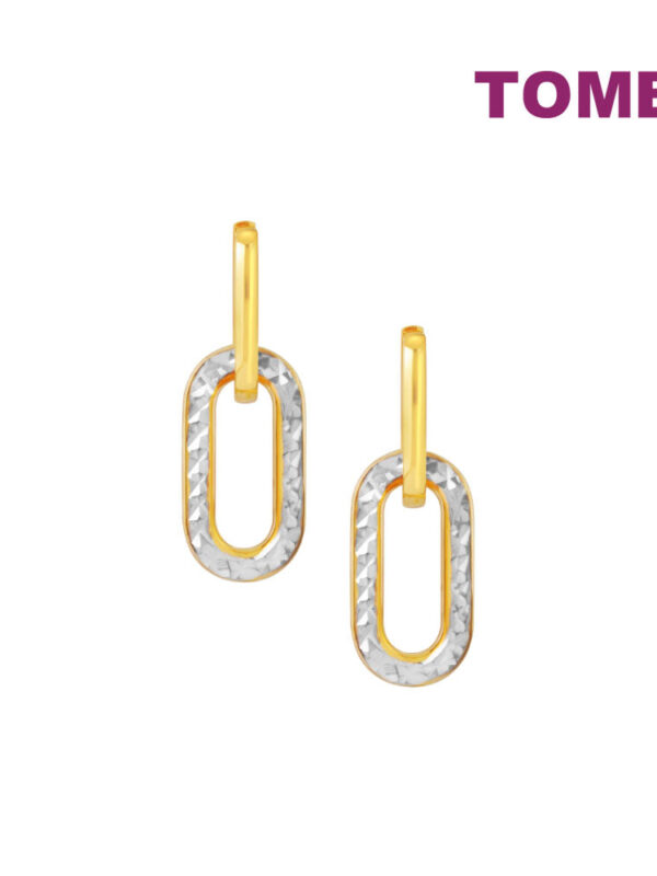 TOMEI Lusso Italia Dual-Tone Dangling Earrings, Yellow Gold 916