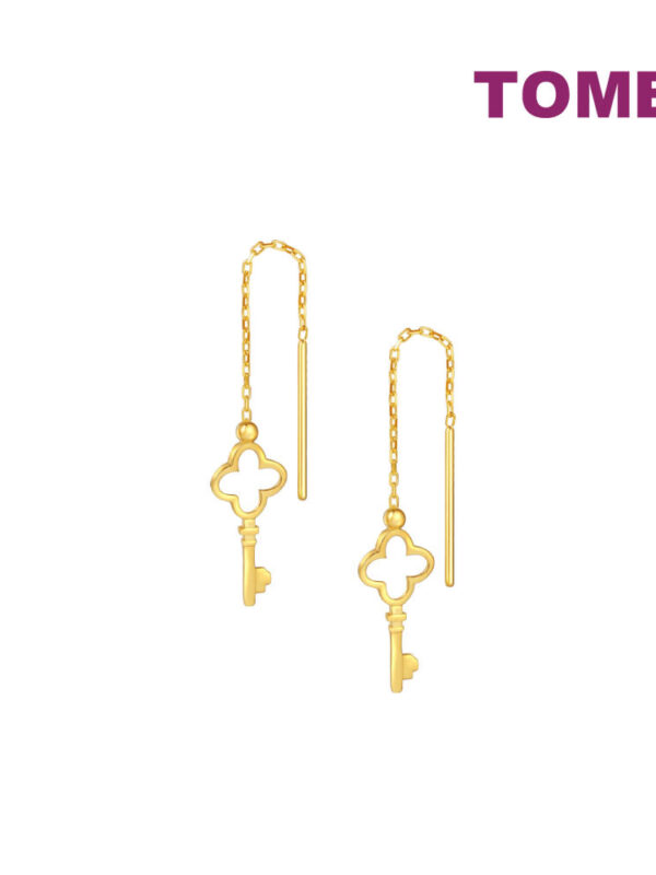 TOMEI Lusso Italia Flower Key Earrings, Yellow Gold 916