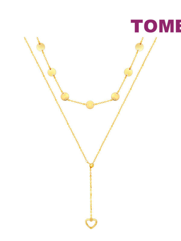 TOMEI Lusso Italia Dual-Layer Heart Necklace, Yellow Gold 916