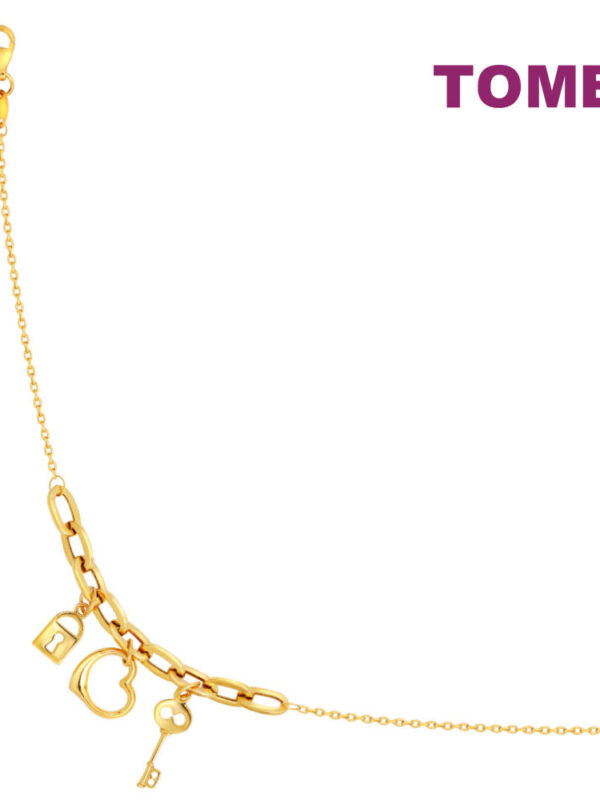 TOMEI Lusso Italia Key & Love Lock Bracelet, Yellow Gold 916