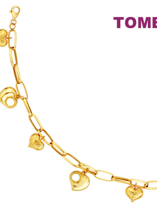 TOMEI Lusso Italia Dangling Love Bracelet, Yellow Gold 916