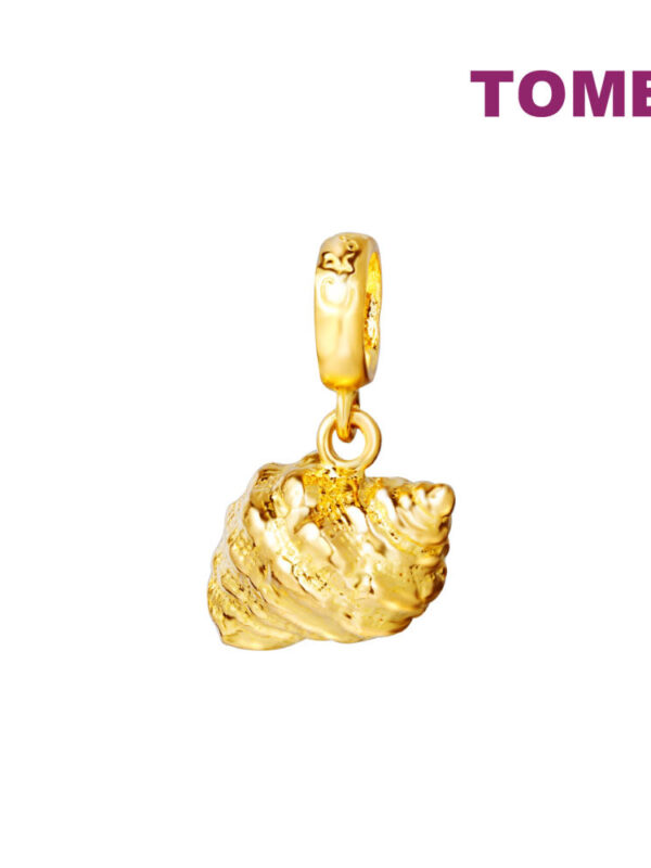 TOMEI Ocean Collection, Spiral Shell Charm, Yellow Gold 916