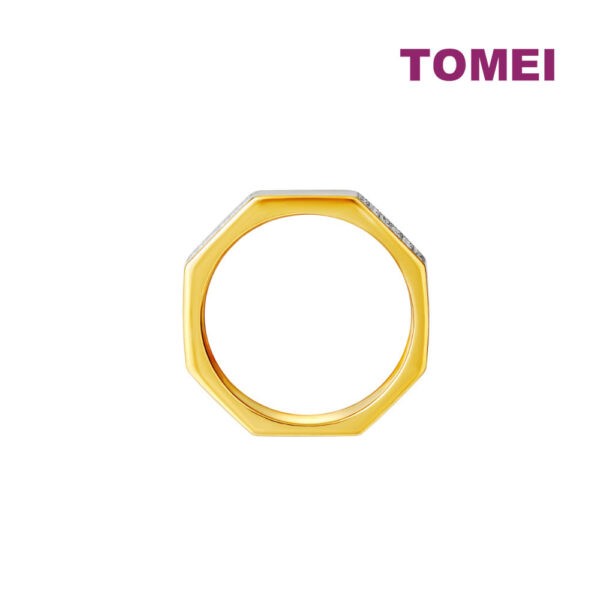 TOMEI Diamond Cut Collection Octagon Ring, Yellow Gold 916