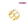 TOMEI Diamond Cut Collection Rectangle Wide Ring, Yellow Gold 916