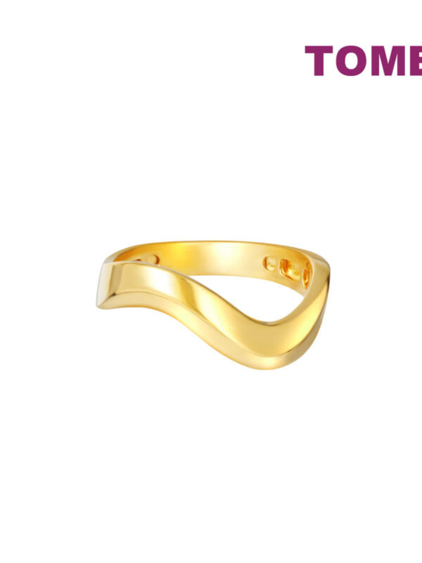 TOMEI High-polish Wavy Ring, Yellow Gold 916