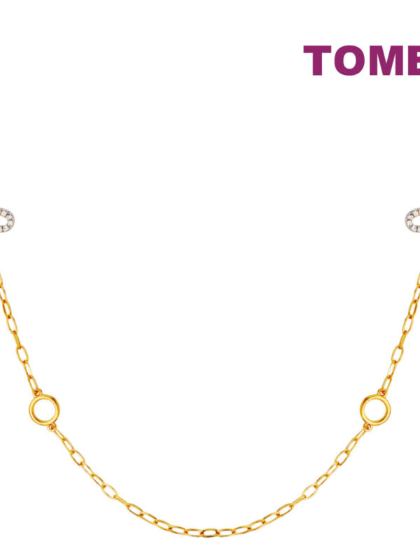 TOMEI Diamond Cut Collection Butterfly Necklace, Yellow Gold 916
