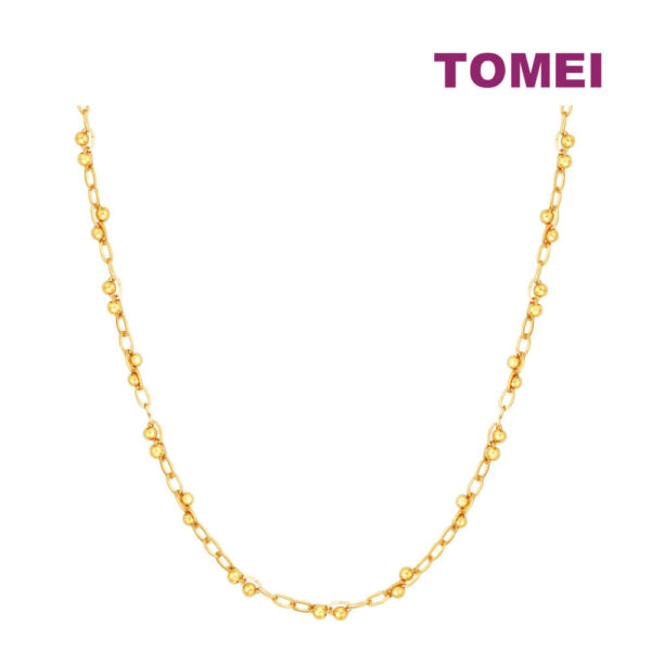 TOMEI Minimalist Bead Necklace, Yellow Gold 916