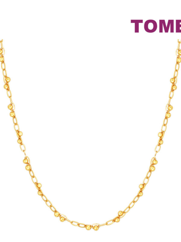 TOMEI Minimalist Bead Necklace, Yellow Gold 916
