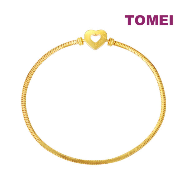 TOMEI Chomel Love Bracelet, Yellow Gold 916 (TM-YG1178B-17CM-1C)