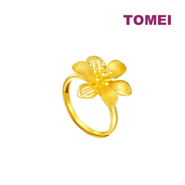 TOMEI Blooming Flower Ring, Yellow Gold 999