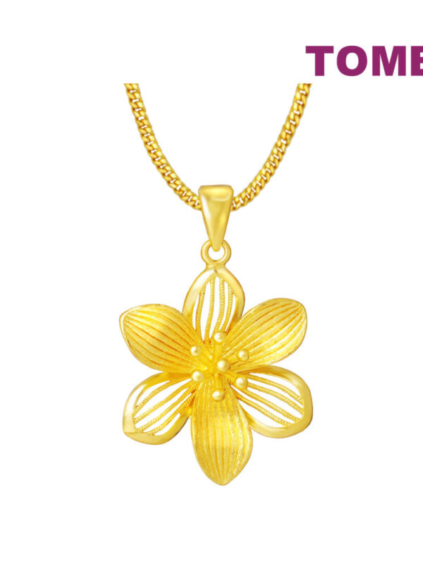 TOMEI Blooming Flower Pendant, Yellow Gold 999