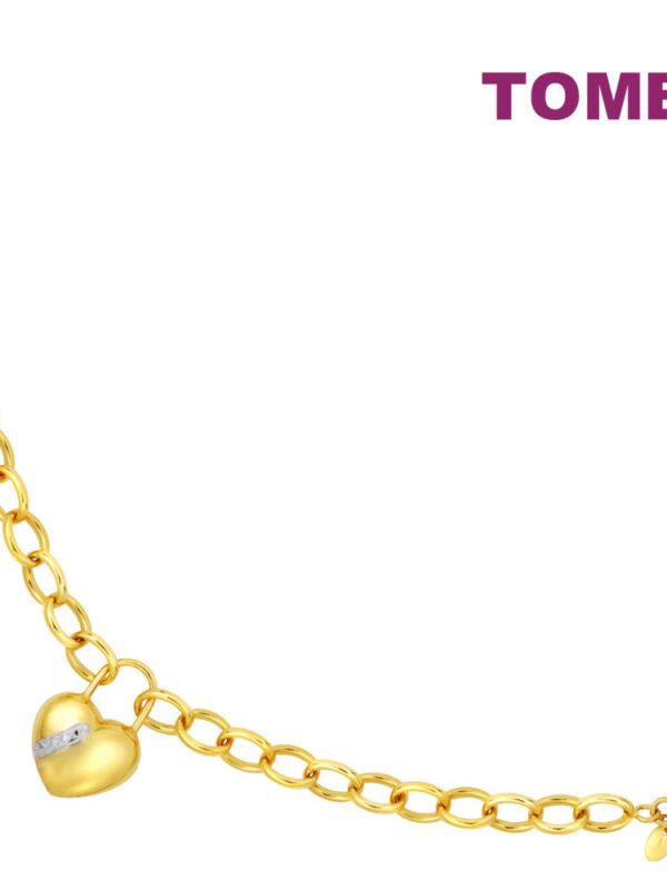 TOMEI Dual-Tone Love Lock Bracelet, Yellow Gold 916