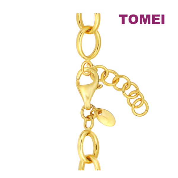 TOMEI Dual-Tone Love Lock Bracelet, Yellow Gold 916